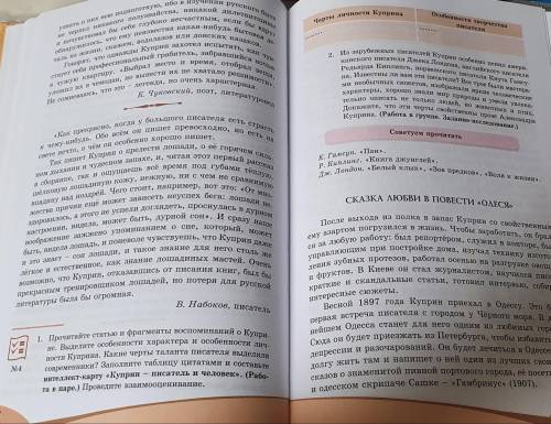 1.Прочитайте статью и фрагменты воспоминаний о Купри-не. Выделите особенности характера и особенност