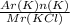 \frac{Ar(K) n(K)}{Mr(KCl)}