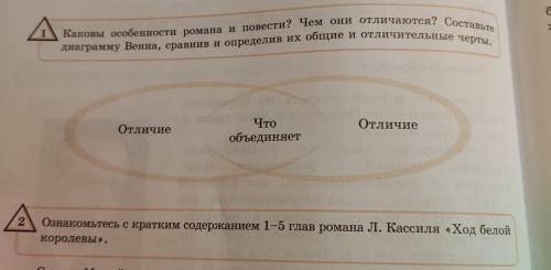 Каковы особенности рамана и повести? Чем они отличаются? Составьте диаграмму Венна, справнив и опред