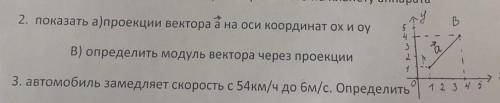 2. показать а) проекции вектора а́ на оси координат ох и оy в) опередить модуль вектора через проекц