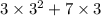 3 \times 3 {}^{2} + 7 \times 3