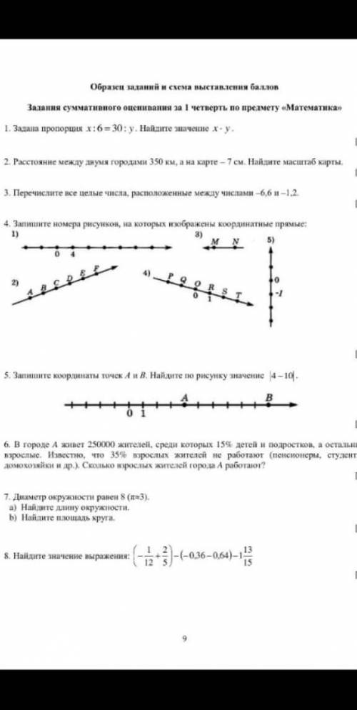 Соч по математике шестой класс первая четверть