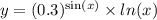 y = (0.3) {}^{ \sin(x) } \times ln(x)