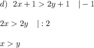 d)\ \ 2x+12y+1\quad|-12x2y\quad|:2xy