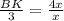 \frac{BK}{3} = \frac{4x}{x}