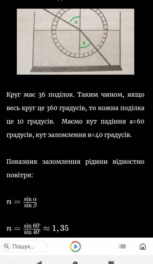 У акваріум з рідиною помістили пластиковий Круг. на середину круга спрямували промені від лазерної у