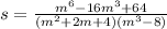 s = \frac{ {m}^{6} - 16 {m}^{3} + 64 }{( {m}^{2} + 2m + 4)( {m}^{3} - 8) }