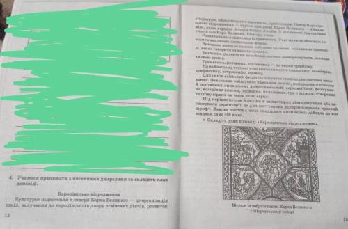 очень задания на фото (завдання 4. Складіть план доповідь Каролінгське відродження