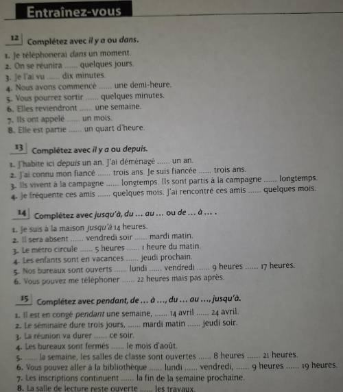 complétez avec il ya ou dans. 1. je téléphonerai dans un moment. 2. on se réunira … quelques jours.