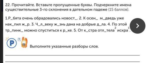 очень но мне не надо какие буквы вставлять мне надо подчеркнуть имена существительного 3 го склонени