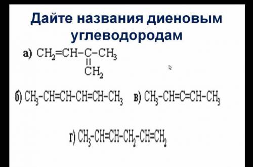 Дайте название диеновым углеводородам