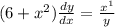 (6 + x^{2}) \frac{dy}{dx} = \frac{x ^{1} }{y}