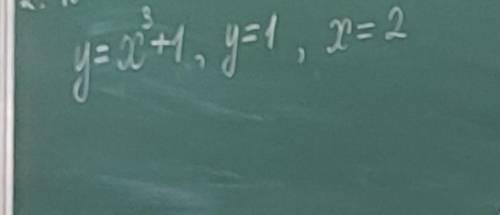 Вычислить площадь фигуры ограниченной линиямиy=x³+1, y=1, x=2