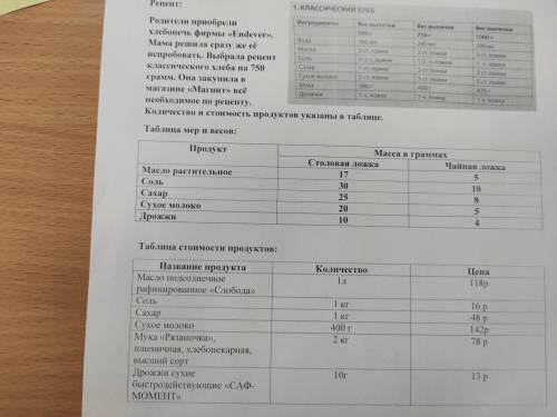 Определите стоимость набора продуктов для изготовления одной буханки хлеба. Дайте ответ до сотых, в