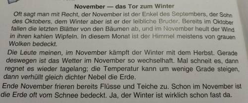 1. Wie ist das Wetter im Herbst? 2. Wie sind die Straßen und Höfe? 3. Wie sieht der Herbstwald aus?