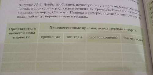 N 3. Чтобы изобразить нечистую силу в произведении реальной, с описанием черта, Солоxи и Пацюка прим