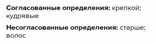 Выпиши из предложений и распредели в колонки определения. Слова записывай в той форме, в какой они д