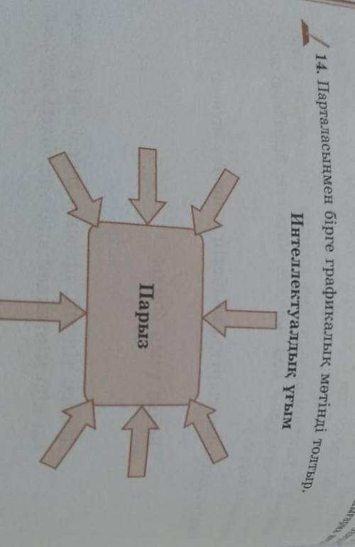 Парталасынмен бірге графикалык мәтiндi толтыр.