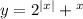 y = 2 {}^{ |x| } + {}^{x}