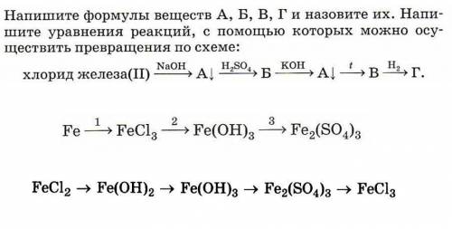 Напишите формулы веществ А, Б, В, Г и назовите их. Напишите уравнения реакций, с которых можно осуще