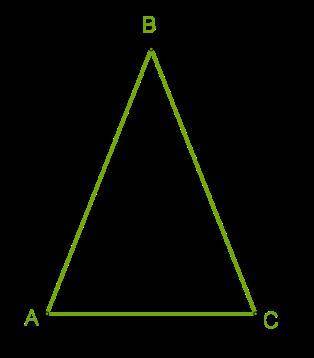 ABC — равнобедренный, AB=BC, ∡A+∡C= 62°. Определи величину∡A. 1. Назови равные углы в этом треугольн