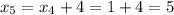 x_5=x_4+4=1+4=5