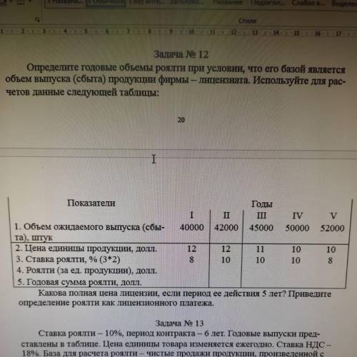 Зала № 12 Определите годовые объемы роялти при условии, что его базой является объем выпуска (сбыта)