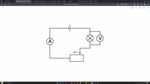 На рисунке изображена схема электрической цепи. Ползунок реостата начинают передвигать влево. Как пр