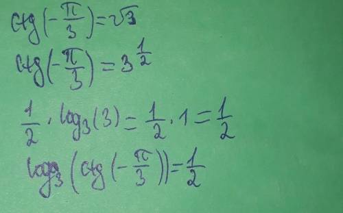 Решите уравнение ctg(-п/3)= √3