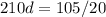 210d = 105 / 20