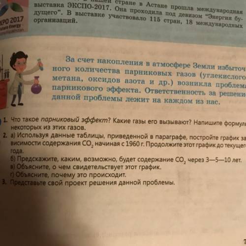 2. а) Используя данные таблицы, приведенной в параграфе, постройте график = висимости содержания CO,