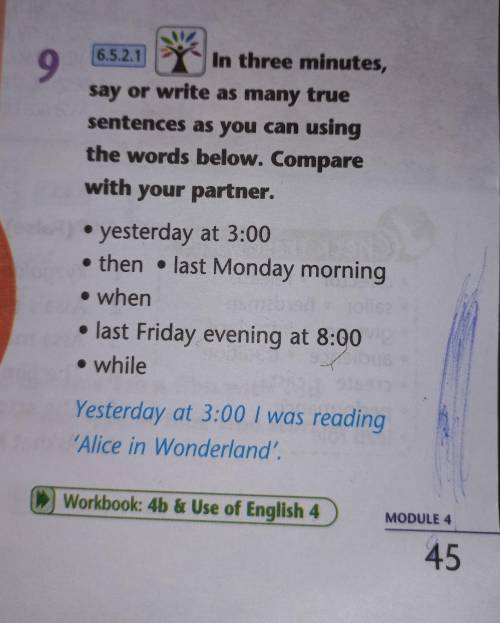 6.5.2.1 9 In three minutes, say or write as many true sentences as you can using the words below. Co