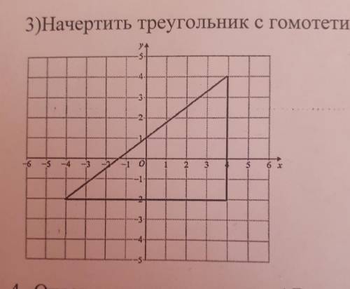 Начертить треугольник с гомотетией с центром(0;-2) и коэффициентом 1/2