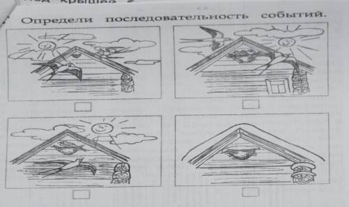 нужно написать по тексту последовательность только чтоб понятно былоПод крышей было гнездо ласточки.