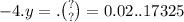 - 4.y = . \binom{?}{?} = 0.02..17325