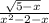 \frac{\sqrt[]{5-x} }{x^{2}-2-x}