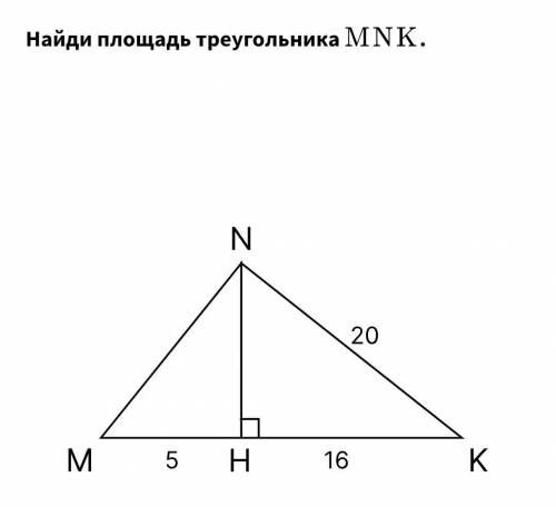 , рисунок на фото Найди площадь треугольника MNK