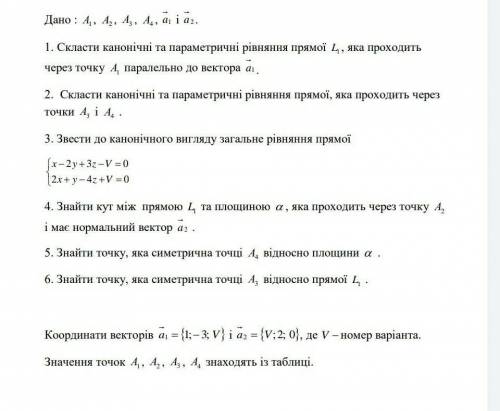 А1 ( 0; 5; 0 ), А2 ( 2; 3; -4 ), А3 ( 0; 0; -6 ), А4 ( 0; 0; 2 ) V-12