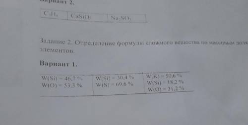 Химия нужно определить формулы сложного вещества по массовым долям элеменов