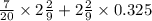 \frac{7}{20} \times 2 \frac{2}{9} + 2\frac{2}{9} \times 0.325