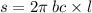 s = 2\pi \: bc \times l