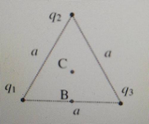 В вершинах равностороннего треугольника помещены заряды q1=q3=1, 5нКл и q2=-2нКл.Сторона треугольник
