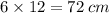 6 \times 12 = 72 \: cm