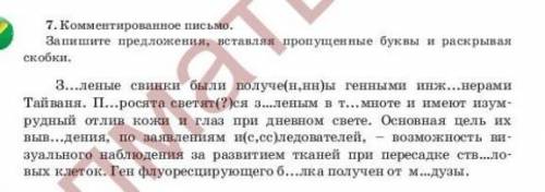 Коментированное письмо запишите предложения вставлять пропущенные буквы и раскрывая скобки