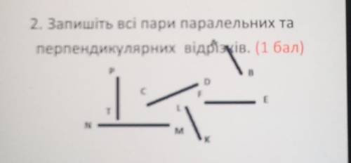 Всі пари паралельних і перпендикулярних прямих.