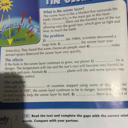 CO) 7 What do you know about the hole in the ozone layer? What else would you like to know about it?