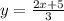 y = \frac{2x + 5}{3}