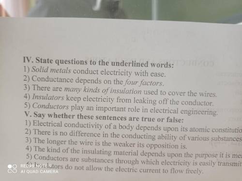 State questions to the underlined words