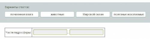 Какие части входят в состав гидросферы?