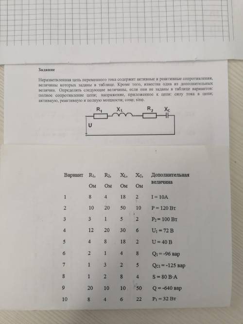 с задачей !Неразветвленная цепь переменного тока 5 вариант